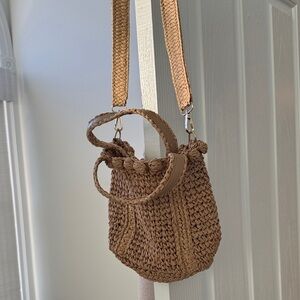 LOFT Tan Woven Crossbody Bag
